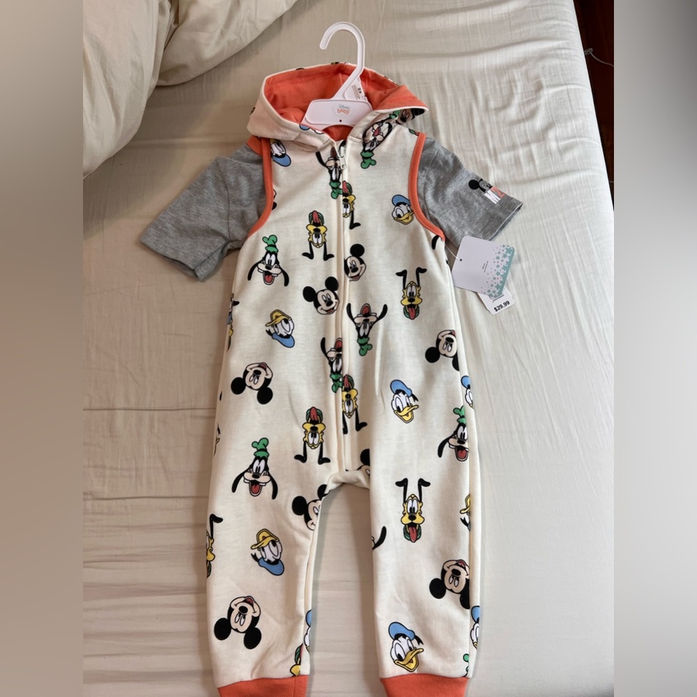 Disney Baby Mickey Mouse Hoodie Jumper with T Shirt